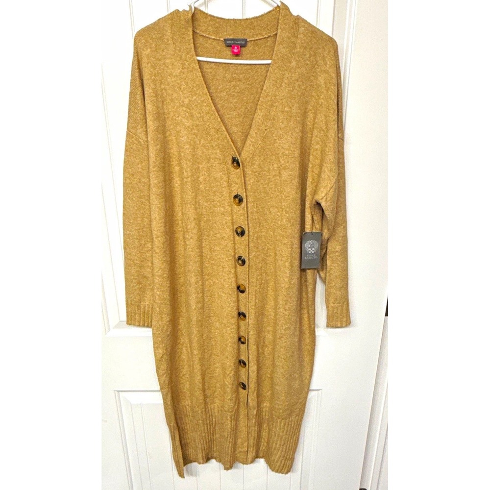 Vince Camuto Sweater Dress Cardigan Latte V-Neck Long Sleeve 2X 9251256 NWT